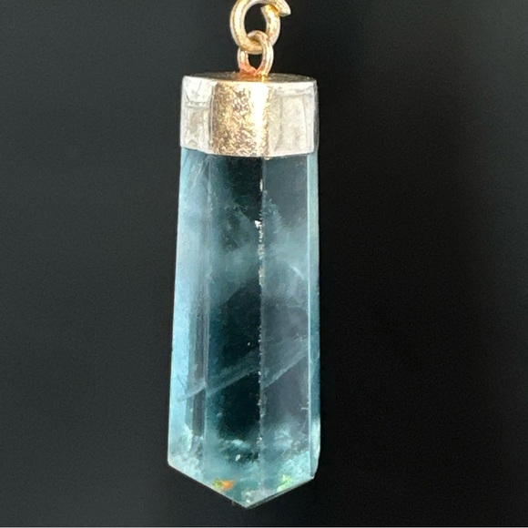 Unbranded Jewelry - Sterling Silver 925 Fluorite Point Pendant Crystal